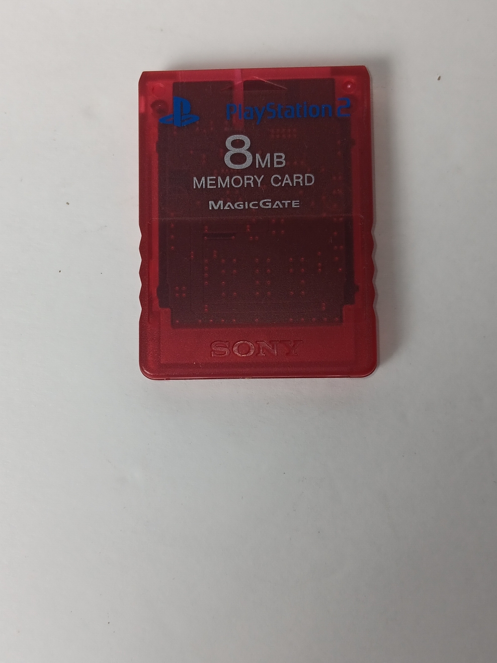 Sony PlayStation 2 8MB Memory Card - Red Transparent Untested